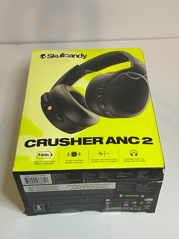 Skullcandy Crusher ANC 2 Noise Canceling Wireless Headphones Black Damaged BOX