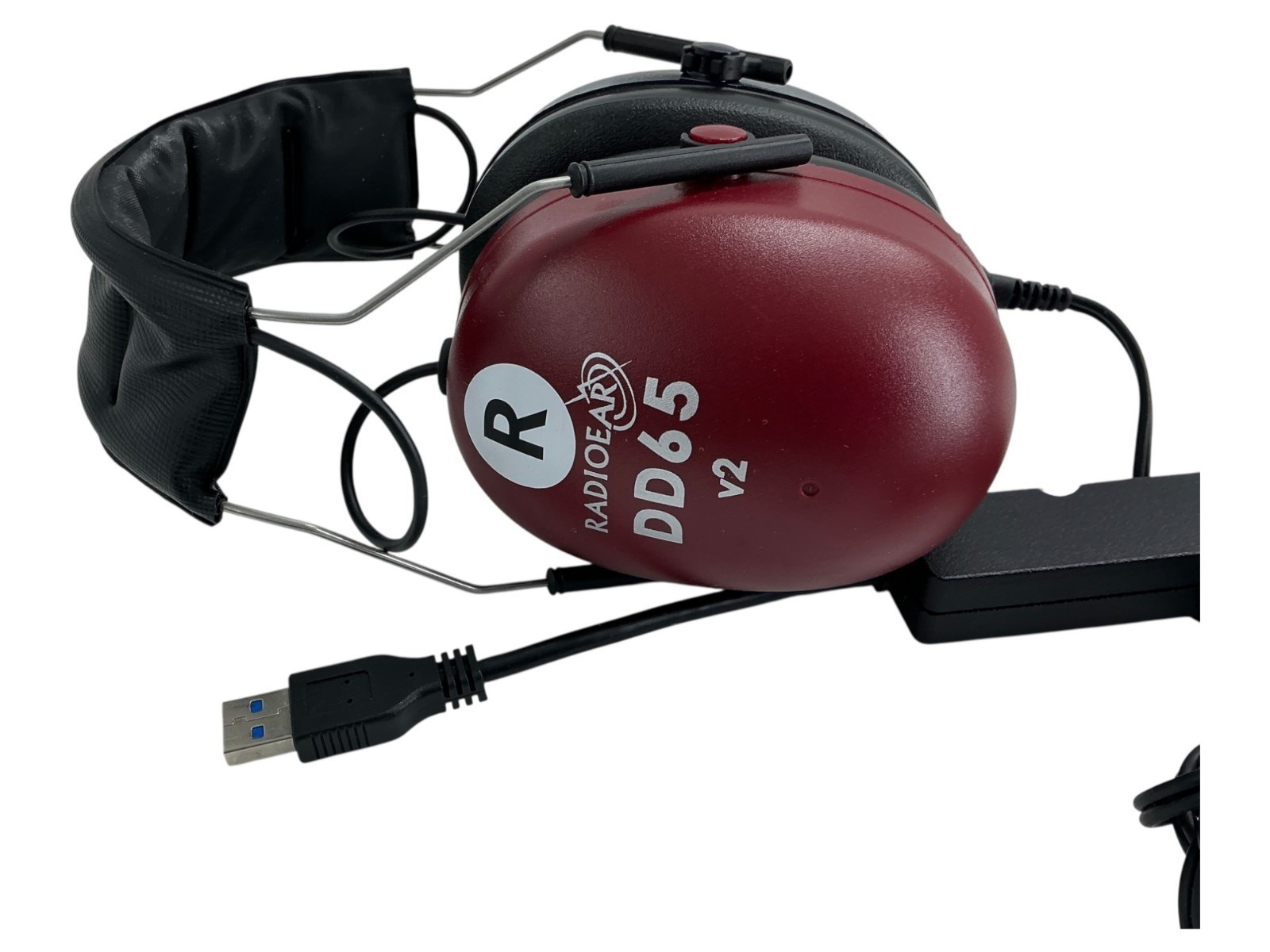 Radioear DD65 V2 USB-Connected Noise-Canceling Headphones With Padded Headband &