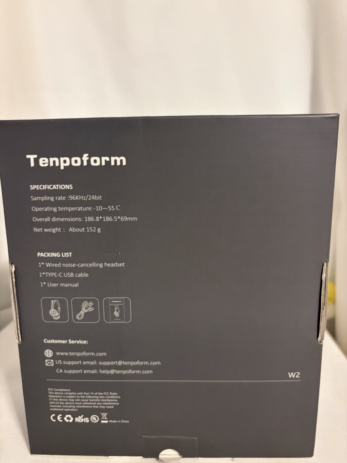 Tenpoform ~ Noise Canceling Headphones ~ Micro C-USB Connector New M/W2
