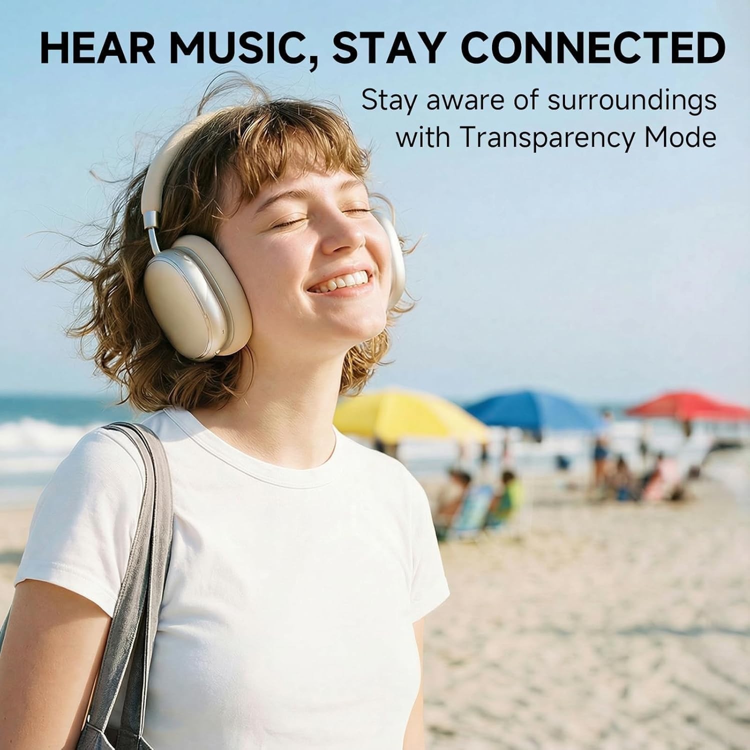NC95 Hybrid Active Noise Cancelling Headphones with Knob Control, 120H Playti…