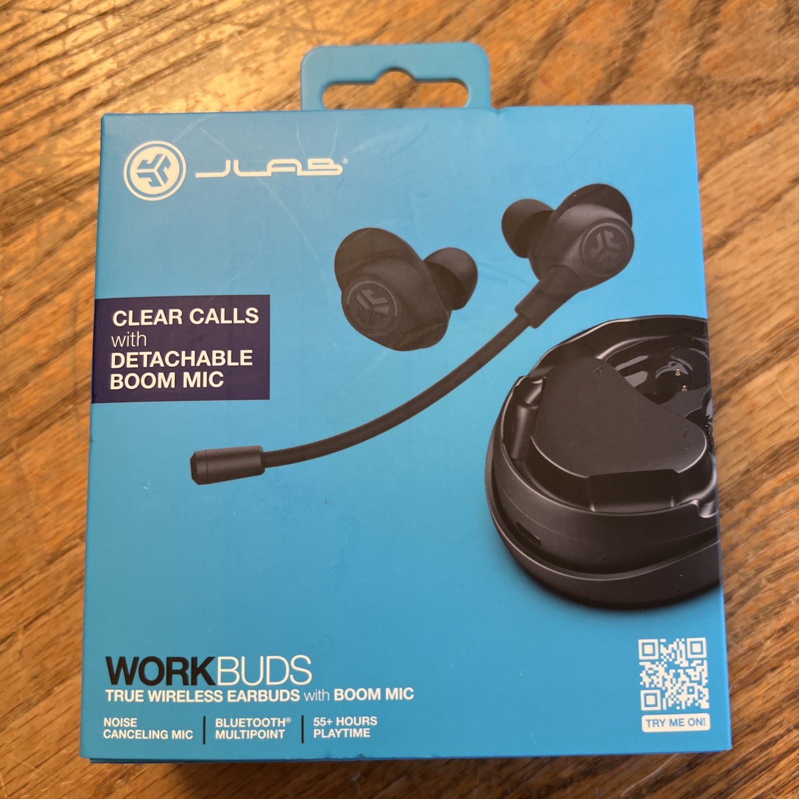 JLAB WORK BUDS TRUE WIRELESS EARBUDS WITH BOOM MIC BLACK BRAND NEW