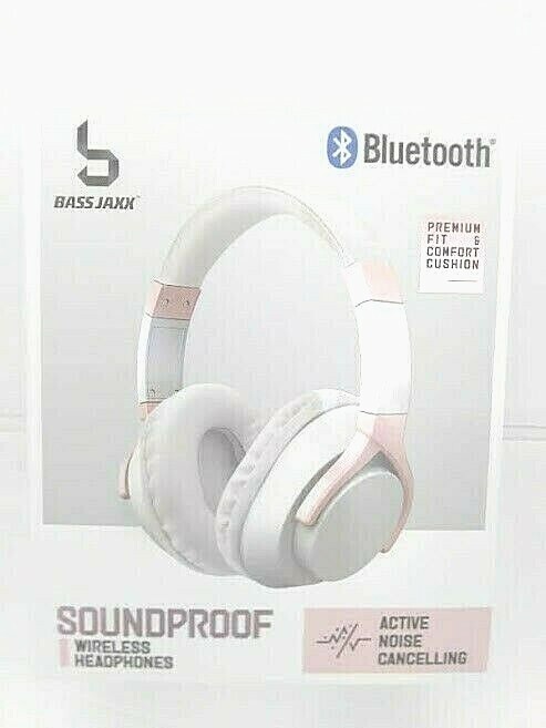 Bass Jaxx Headphones Wireless Pink White Bluetooth Fit Cushioned Easy Pairing