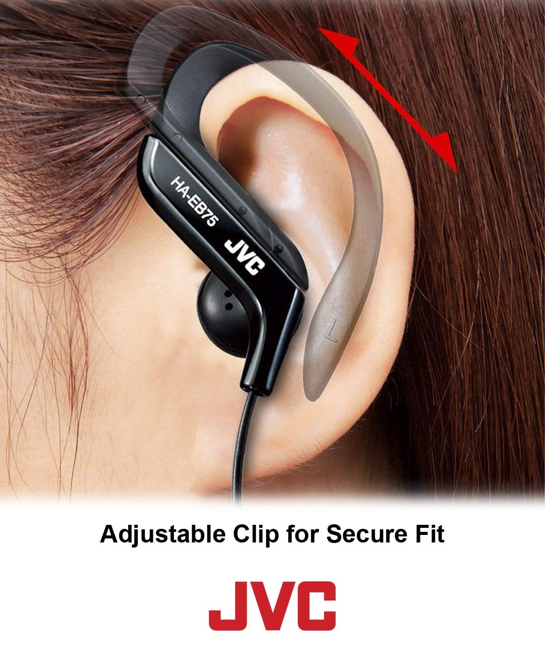 JVC Haeb75A Sport Ear Clip Earphones Adjustable Splash Proof (Blue)