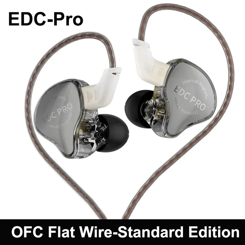KZ EDC Pro HiFi In-Ear Wired Earphones Dynamic Driver IEM Bass Headphones 3.5mm