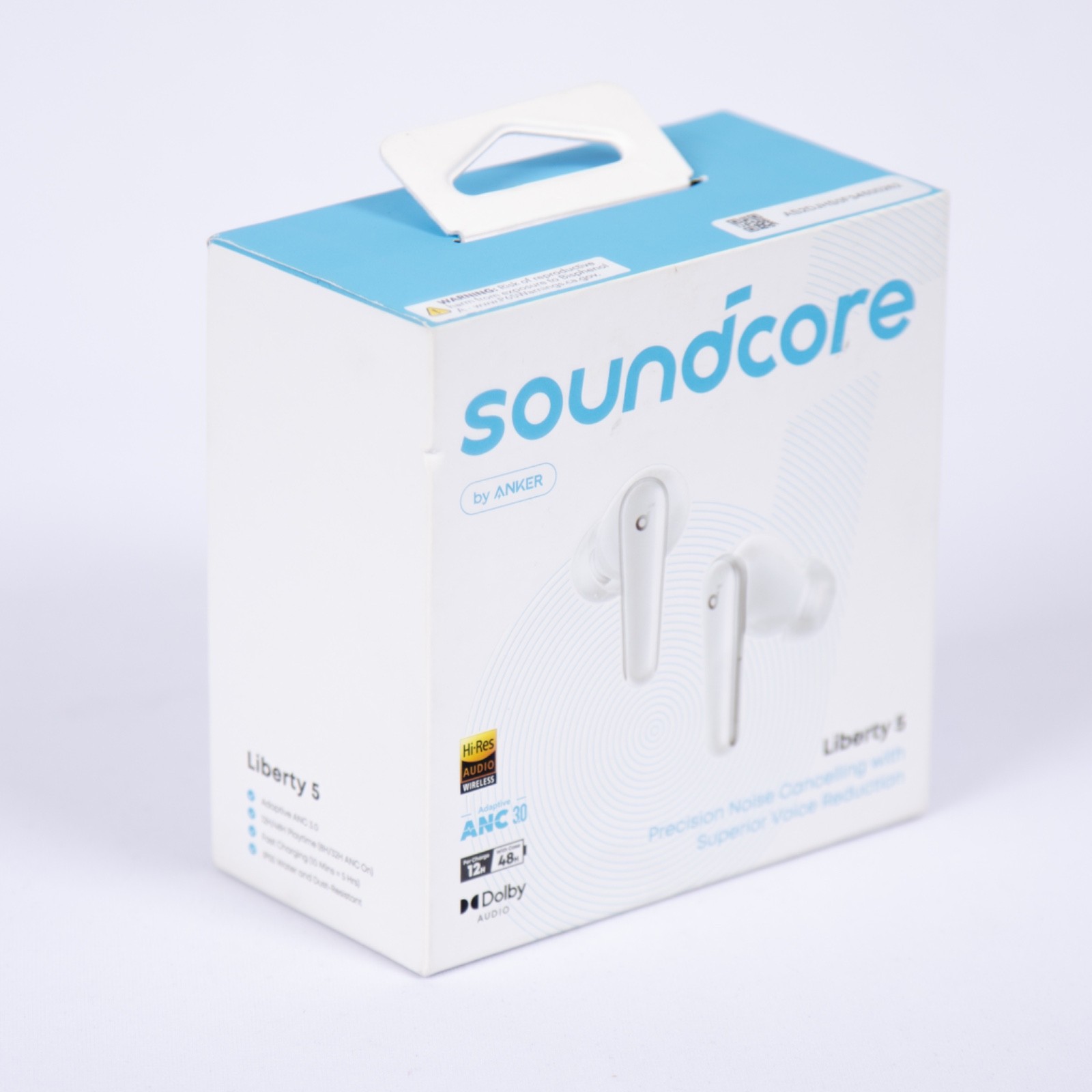 Soundcore by Anker Liberty 5 ANC 3.0 Earbuds Dolby 6‑Mic AI Clear Calls White