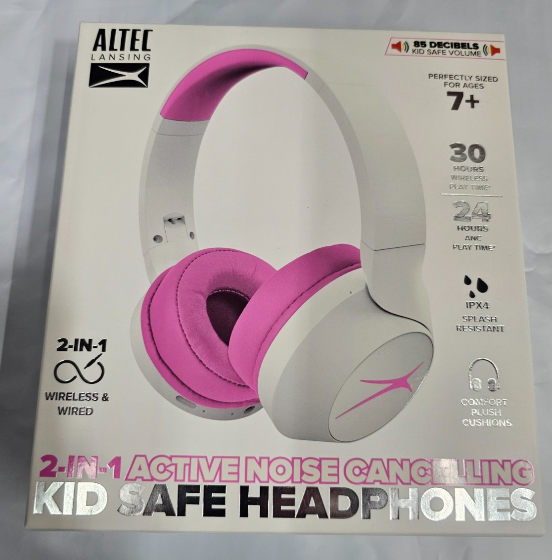 Altec Lansing Kid Safe Active Noise Cancelling Bluetooth Headphones