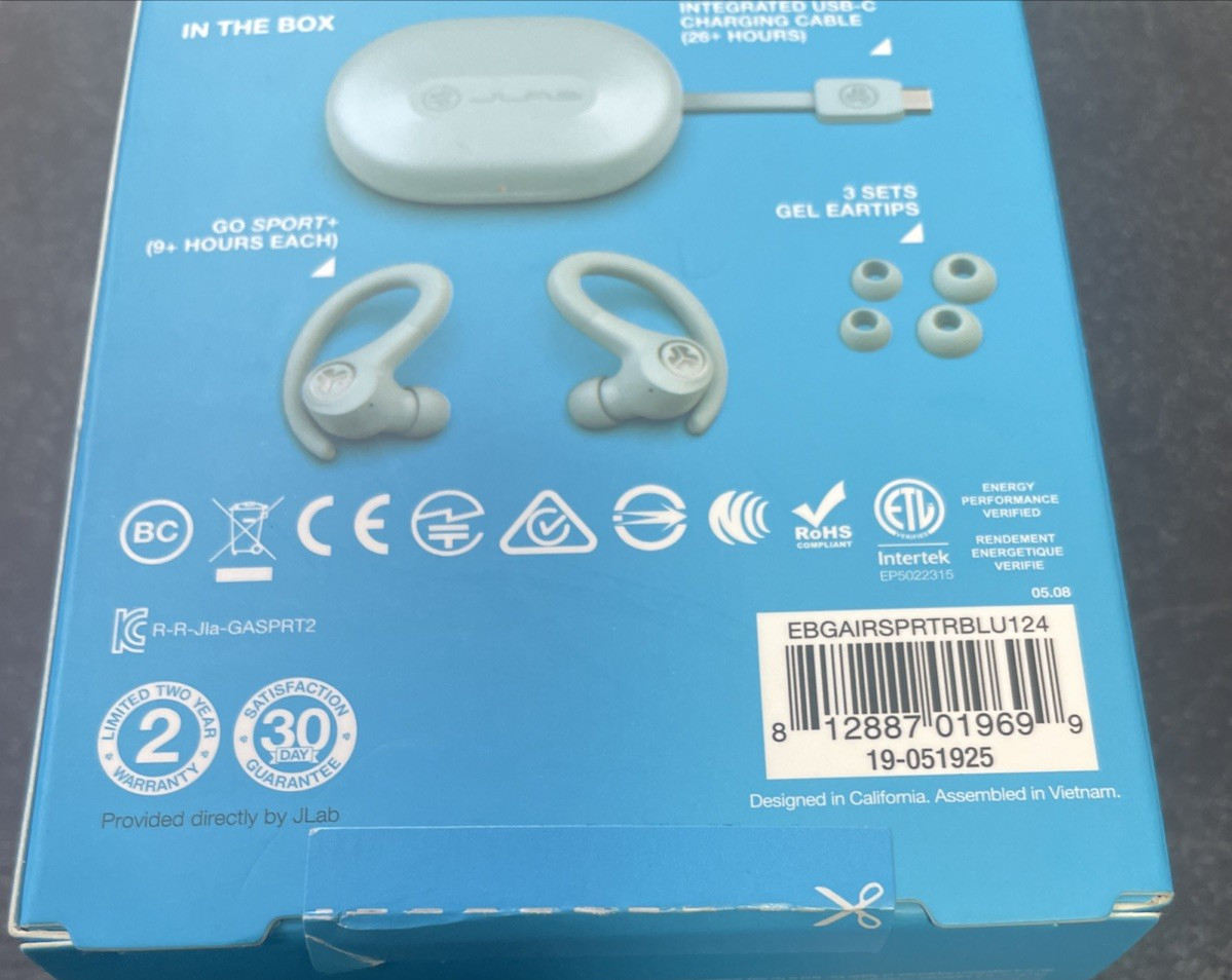 JLab Go Air Sport True Wireless Earbuds Light Blue