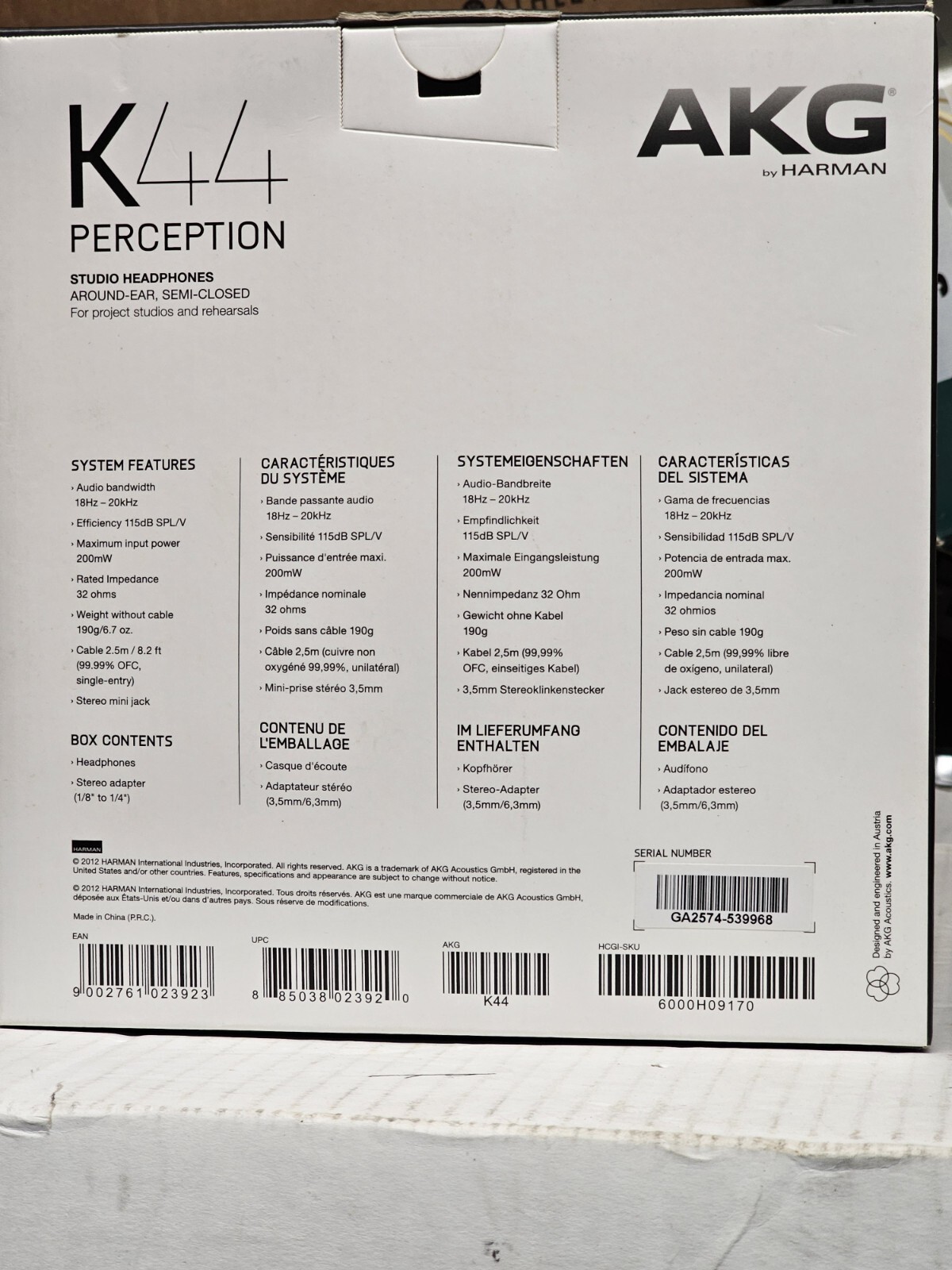 AKG K44 Perception Wired Over-Ear Headphones