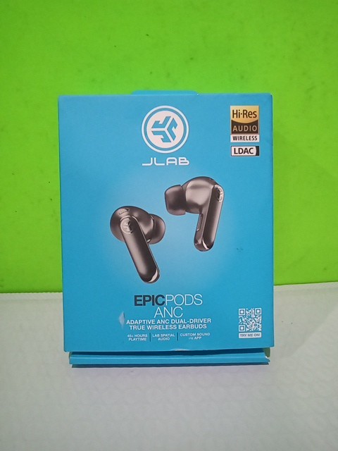 JLab Epic Pods ANC True Wireless Earbuds Black, Hi-Res Audio Open Box