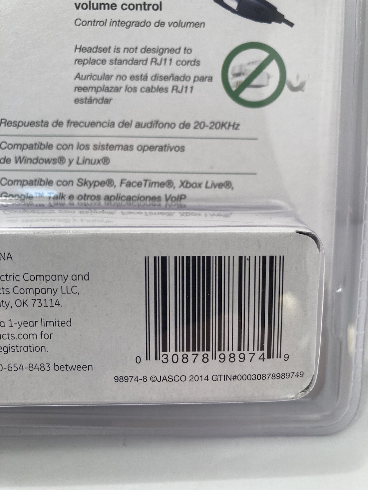 ge universal all-in-one stereo headset new/sealed