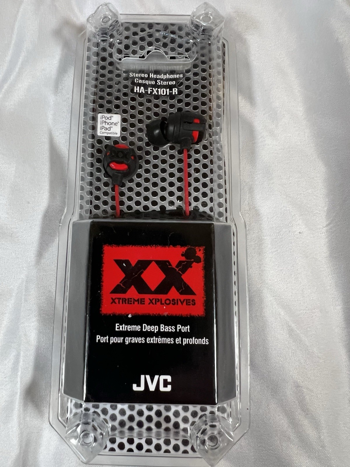 JVC Xtreme Xplosives Stereo Wired Headphones HA-FX101-R iPod Apple NOS New