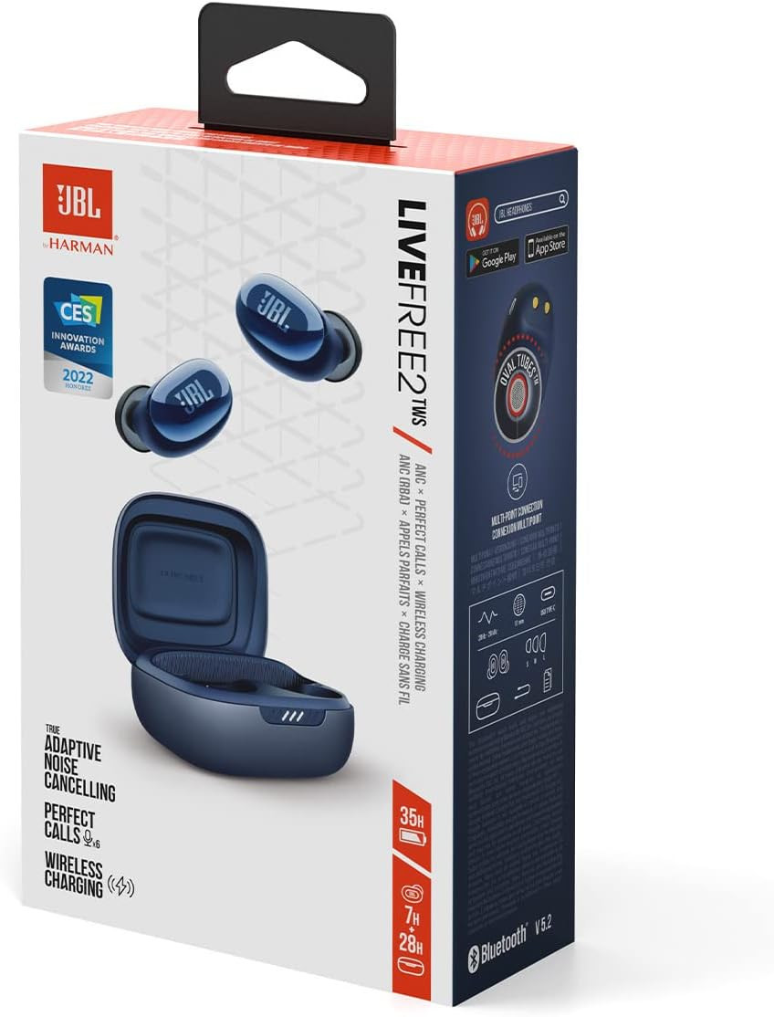 JBL Live Free 2: 35 Hours of Playtime, True Adaptive Noise Cancelling, Smart Amb