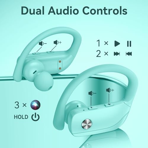 Bluetooth Earbuds – Mint Green – 80H Wireless Bluetooth Headphones – Mint Green