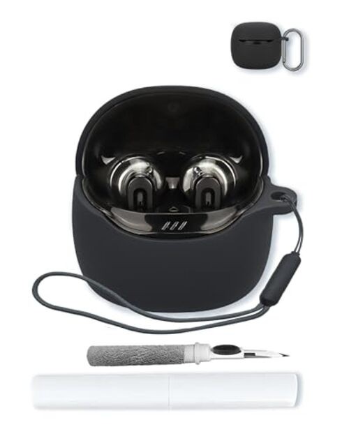 Case for JBL Tune Flex 2-True Wireless Noise Cancelling Earbuds,Soft Black