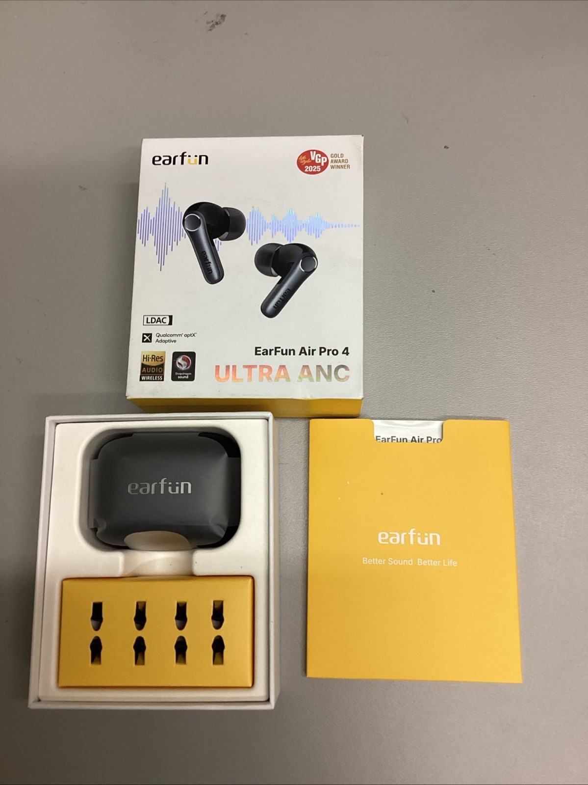 EarFun Air Pro 4 Ultra ANC Wireless Earbuds Noise Canceling aptX LDAC 52H Black