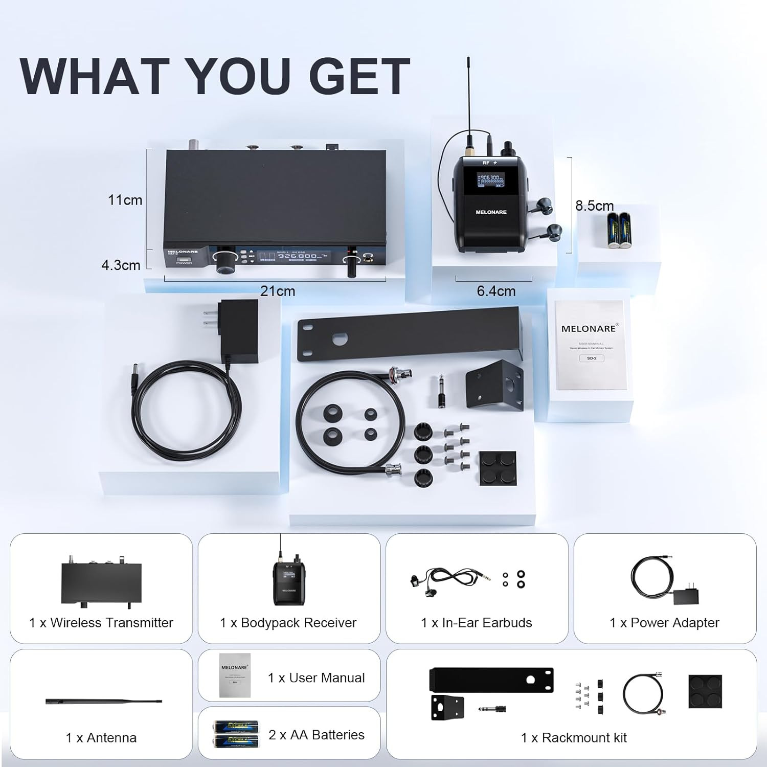 Wireless In-Ear Monitor System, Auto Scan IEM System Stereo W/Bodypack Receiver