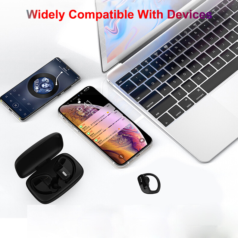 Bluetooth 5.0 Headset Wireless Earphones Stereo Noise Reduction Sport Ear-hook