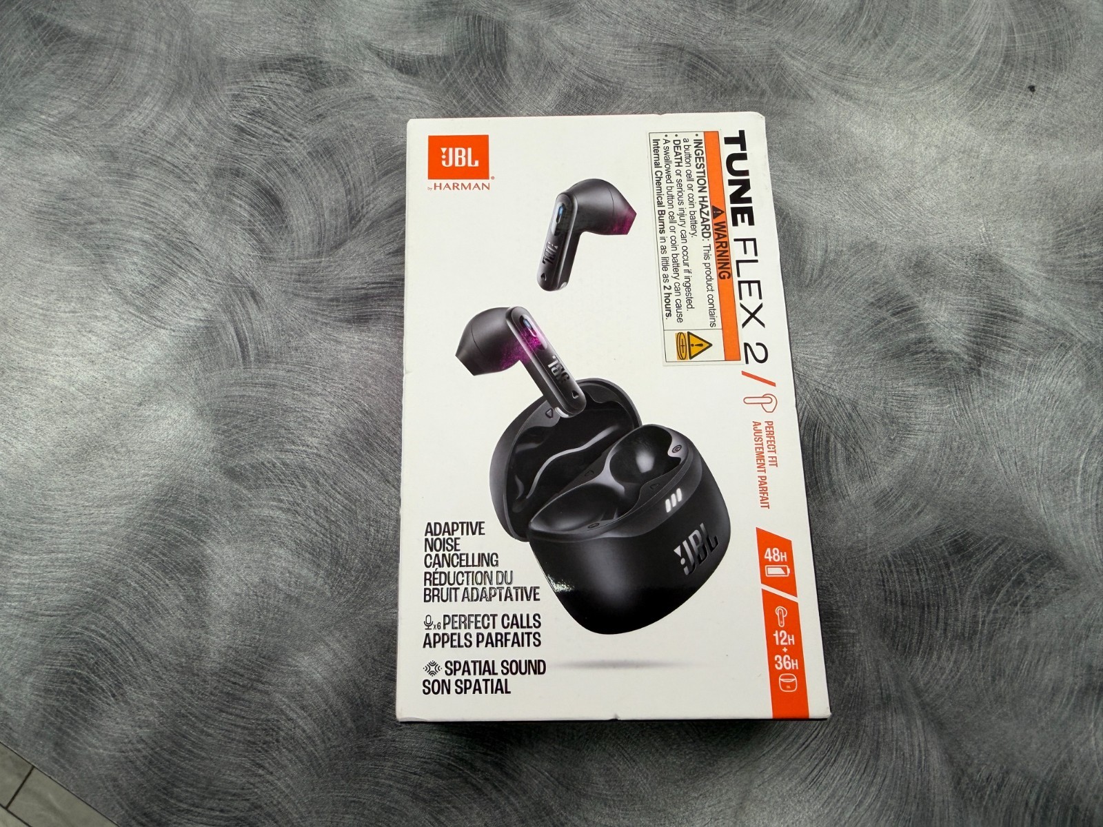 JBL Tune Flex 2 True Wireless Noise Cancelling Earbuds (Black) Factory Sealed!