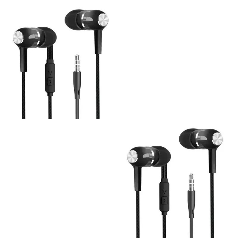 3.5mm Wired In Ear Earphones Headphones with Mic Stereo Earbuds for Phone PC