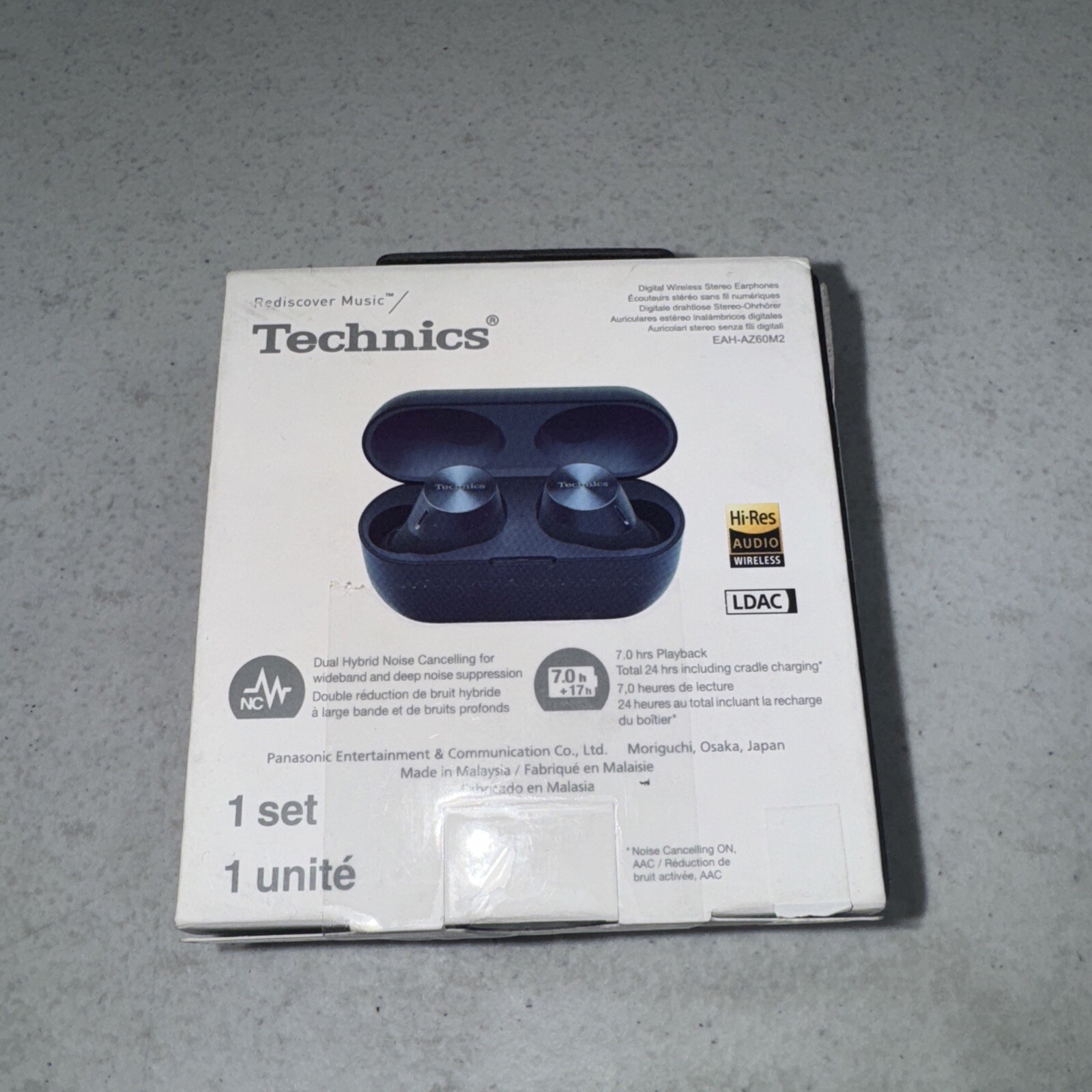 Technics Headphones EAH-AZ60M2EA, True Wireless, Hybrid Noise Canceling, Blue