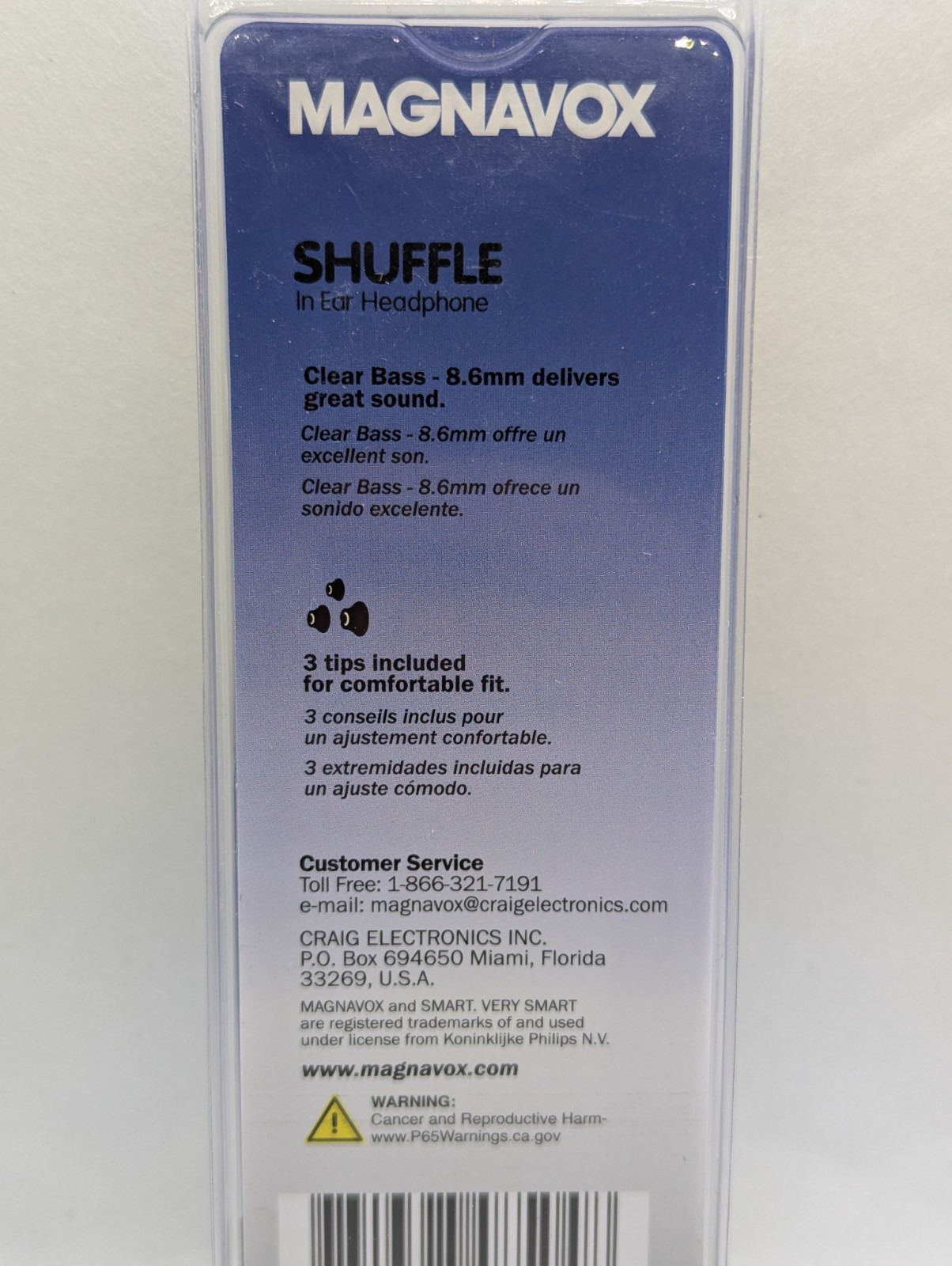 Magnavox Shuffle In Ear Headphone Clear Bass Earbuds White New