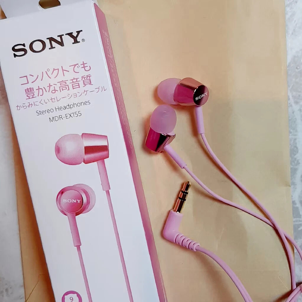 SONY MDR-EX155 Closed Dynamic In-Ear Headphones Light Pink