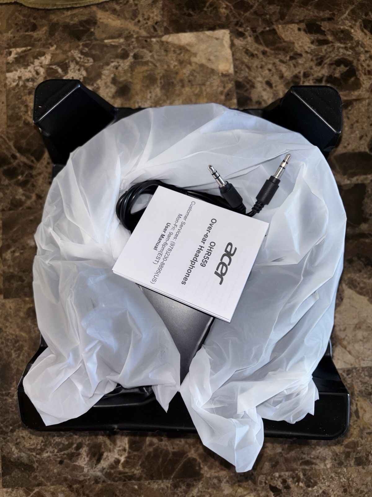 Acer OHR205 Bluetooth Headphones 70H Playtime Foldable Over-Ear Black NEW