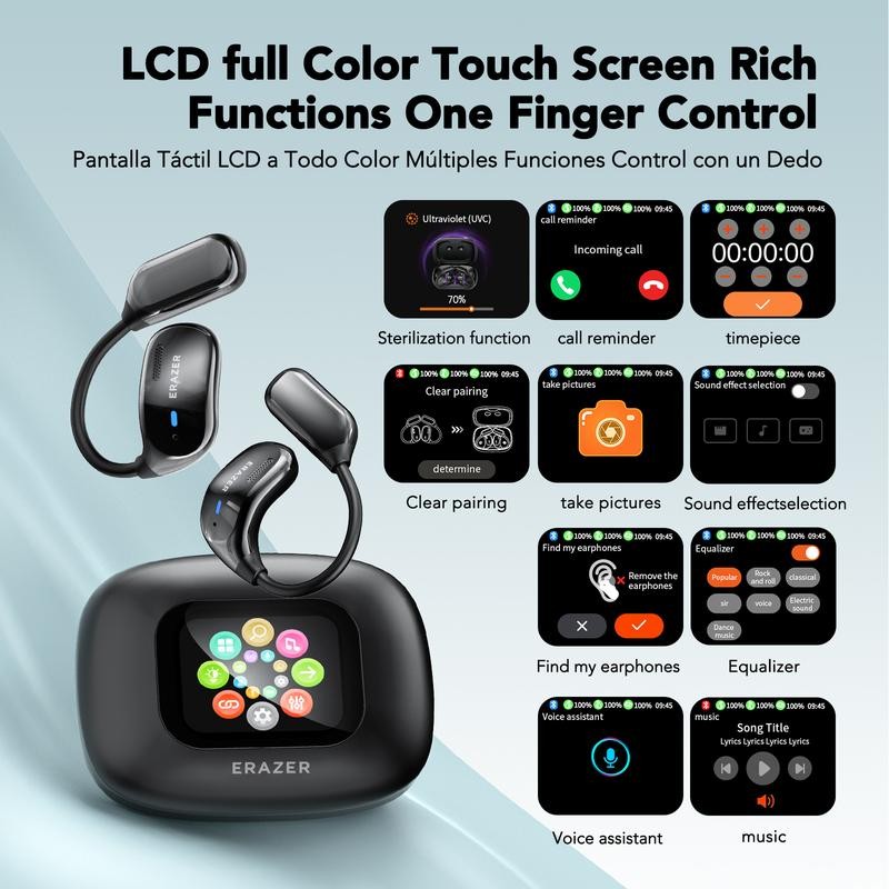 ERAZER XF23 Wireless Earbud Bluetooth Headset AI Translator Headphone LED Screen