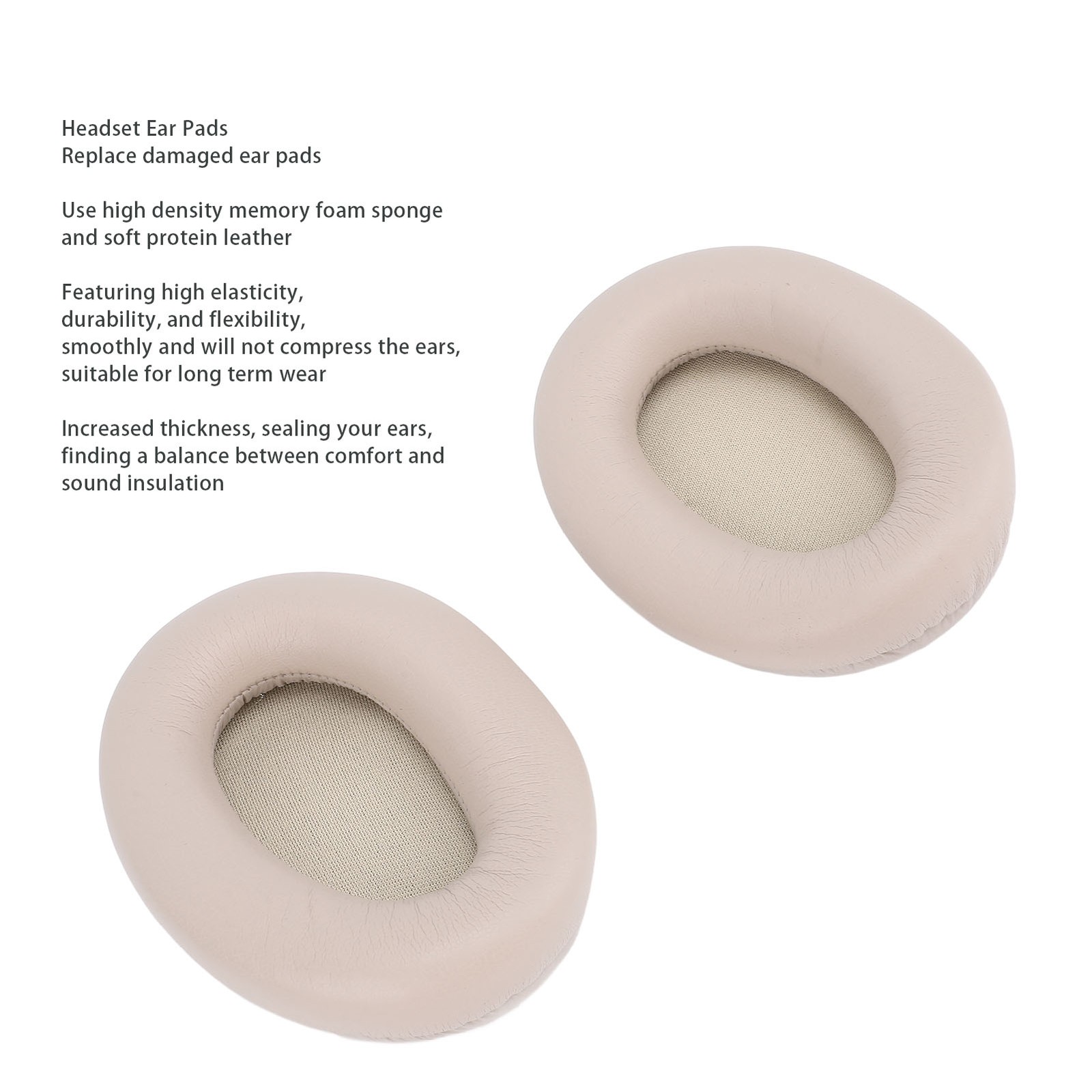 2 Pcs Ear Pads for WH1000XM3 Protein Leather Memory Foam Headset Replacement Ear