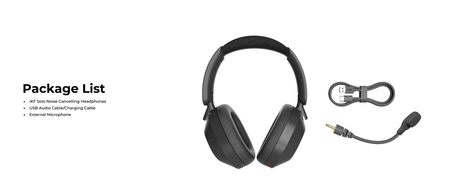 iKF-Solo Wireless Headphones Bluetooth 5.3 Active Noise Cancelling Smart App Con