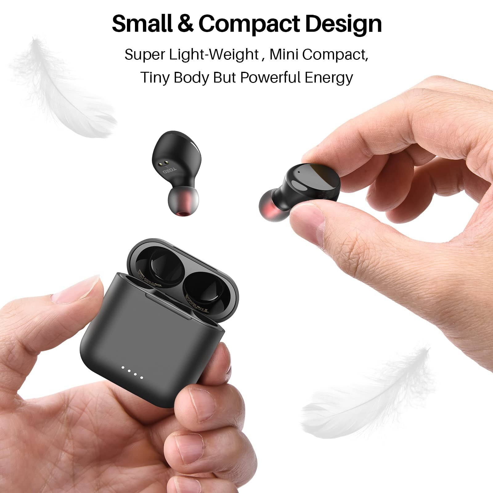 TOZO T6 Bluetooth 5.3 Wireless Earbuds IPX8 Waterproof, Black (Renew)