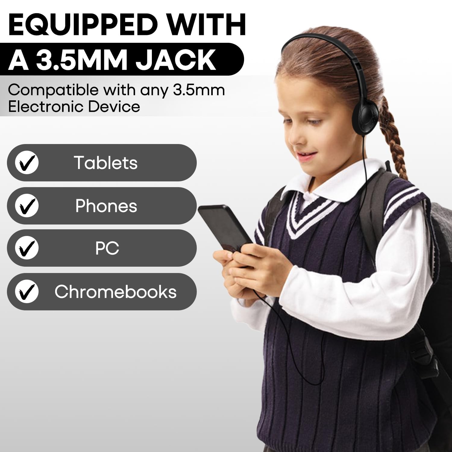 20 PCS Kids Wired Headphones Bulk School Classroom Students Teens Adults Set