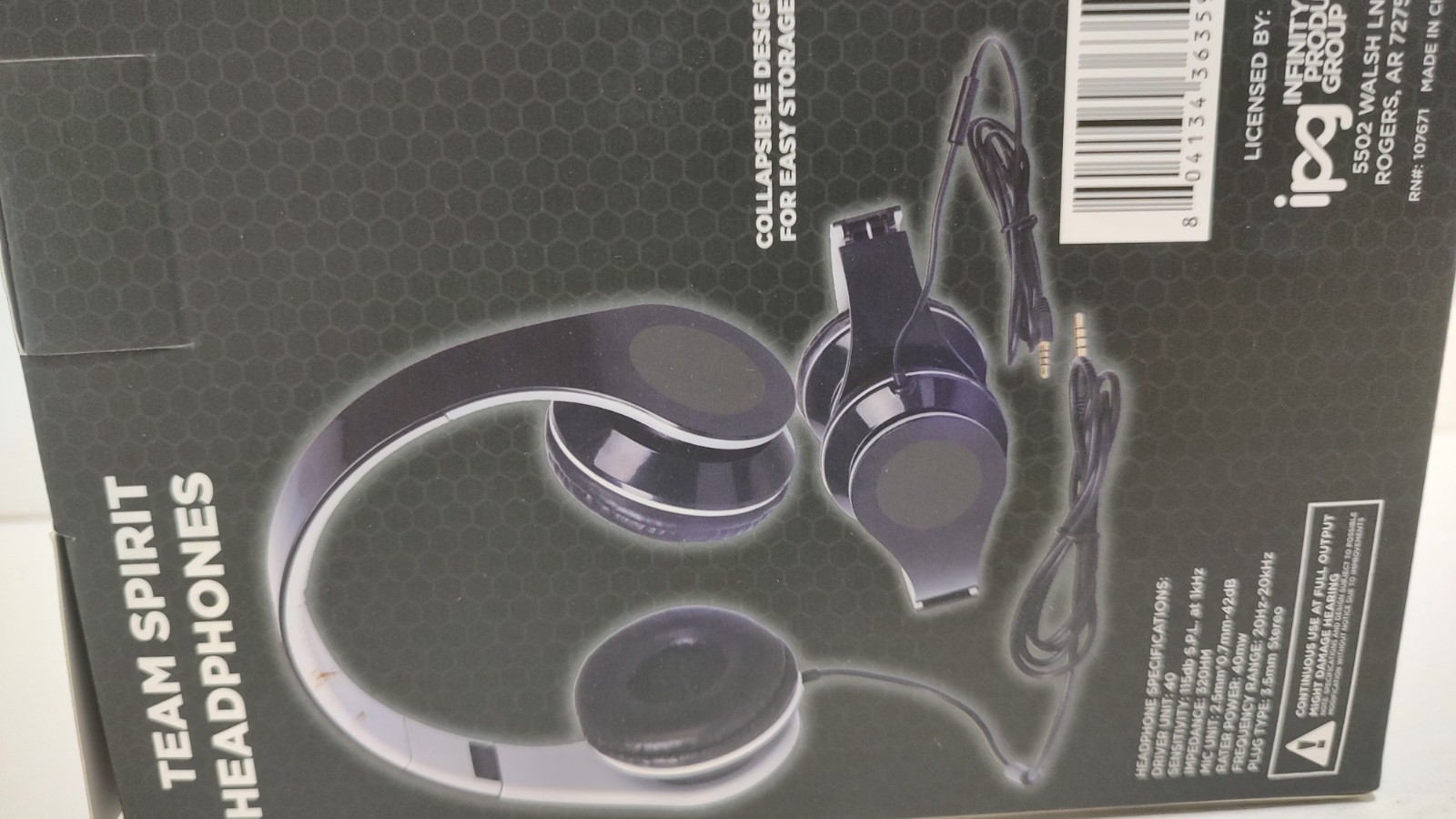 NCAA Florida Gators Foldaway Headphones 3.5mm Black w Blue & White New in Box