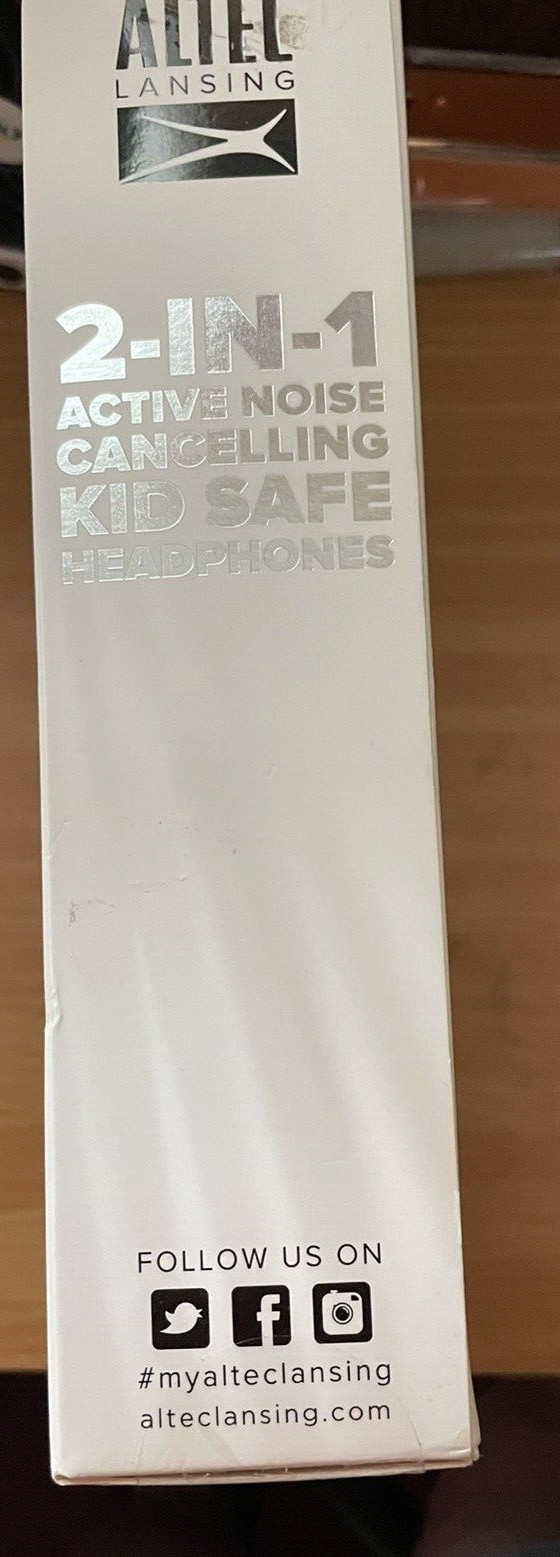 Headphone Altec Lansing 2in1 Active Noise Cancelling Kid Safe White & Purple