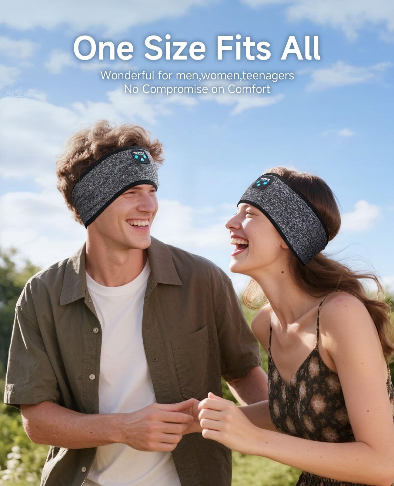 Bluetooth 5.4 Sleep Headphone Wireless Headband Side Sleeper SweatProof