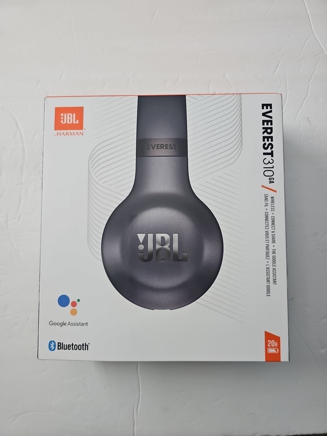 JBL Everest 310ga Wireless Headphones Grey/Black W/ Black Case, Google Assistant