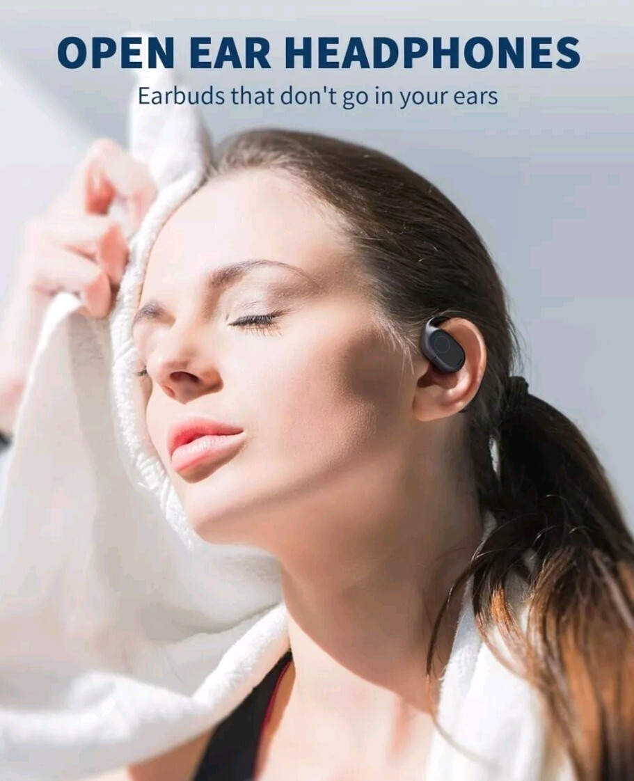 Open Ear Headphones, Wireless Earbuds 40H Playtime Air Conduction Headphones…