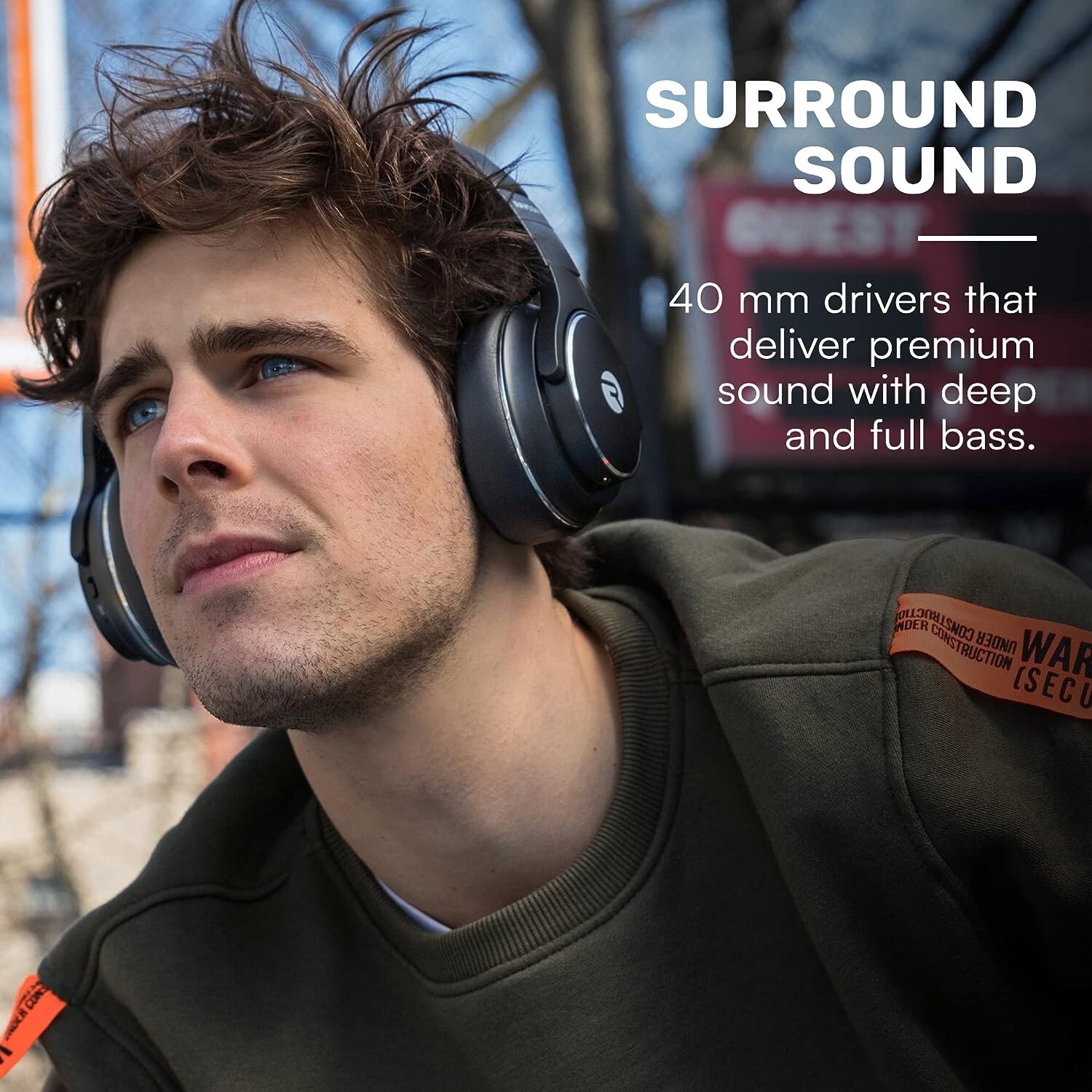 Wireless Bluetooth Over Ear Headphones – Noise Cancellation – 38 Hours Battery