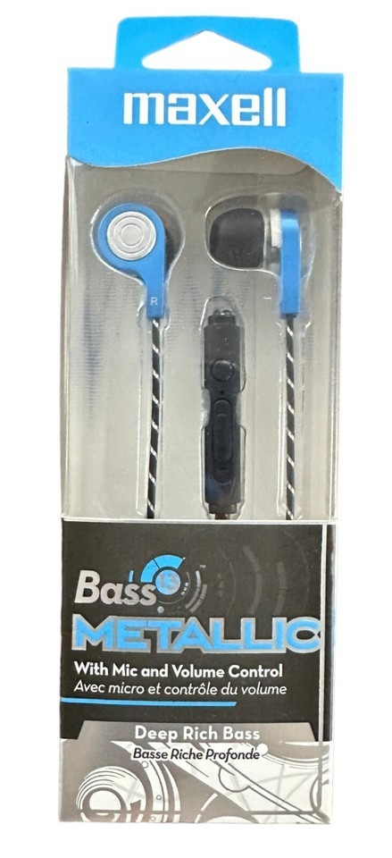 Maxell 190282 Bass 13 Metallic in-Ear Earbuds with Microphone