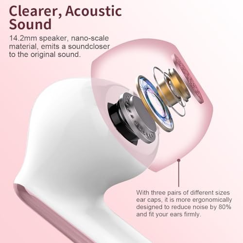 Wireless Earbuds Bluetooth 5.4 Headphones Bass Stereo Ear Buds with Noise