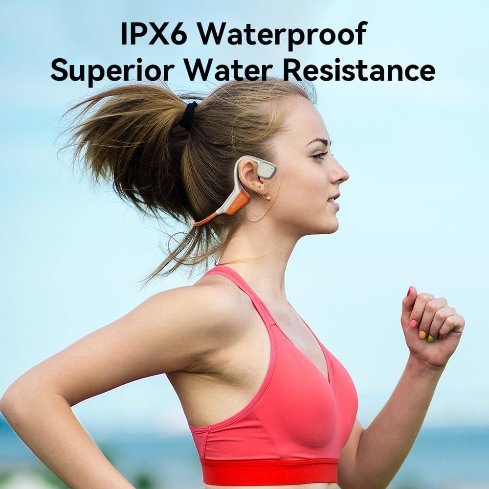 15H Playtime Waterproof Bone Conduction Headphones – Ideal for Running & Cycling