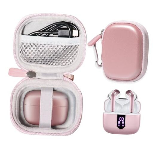 Case for TAGRY X08 Bluetooth Headphones True Wireless Earbuds 60H, Rose gold