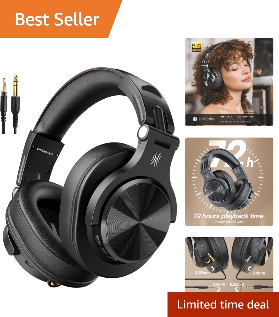 Professional Bluetooth Over-Ear Headphones – Dynamic Sound, Noise Isolation