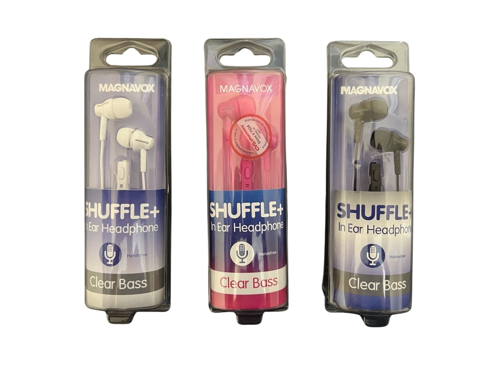 10-Pieces Magnavox Shuffle In Ears Headphones Clear Bass Wired With Mic