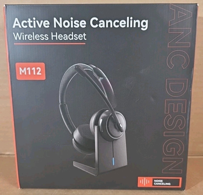 Wireless Headset with ANC & ENC, Bluetooth 5.4 Headset with USB Dongle