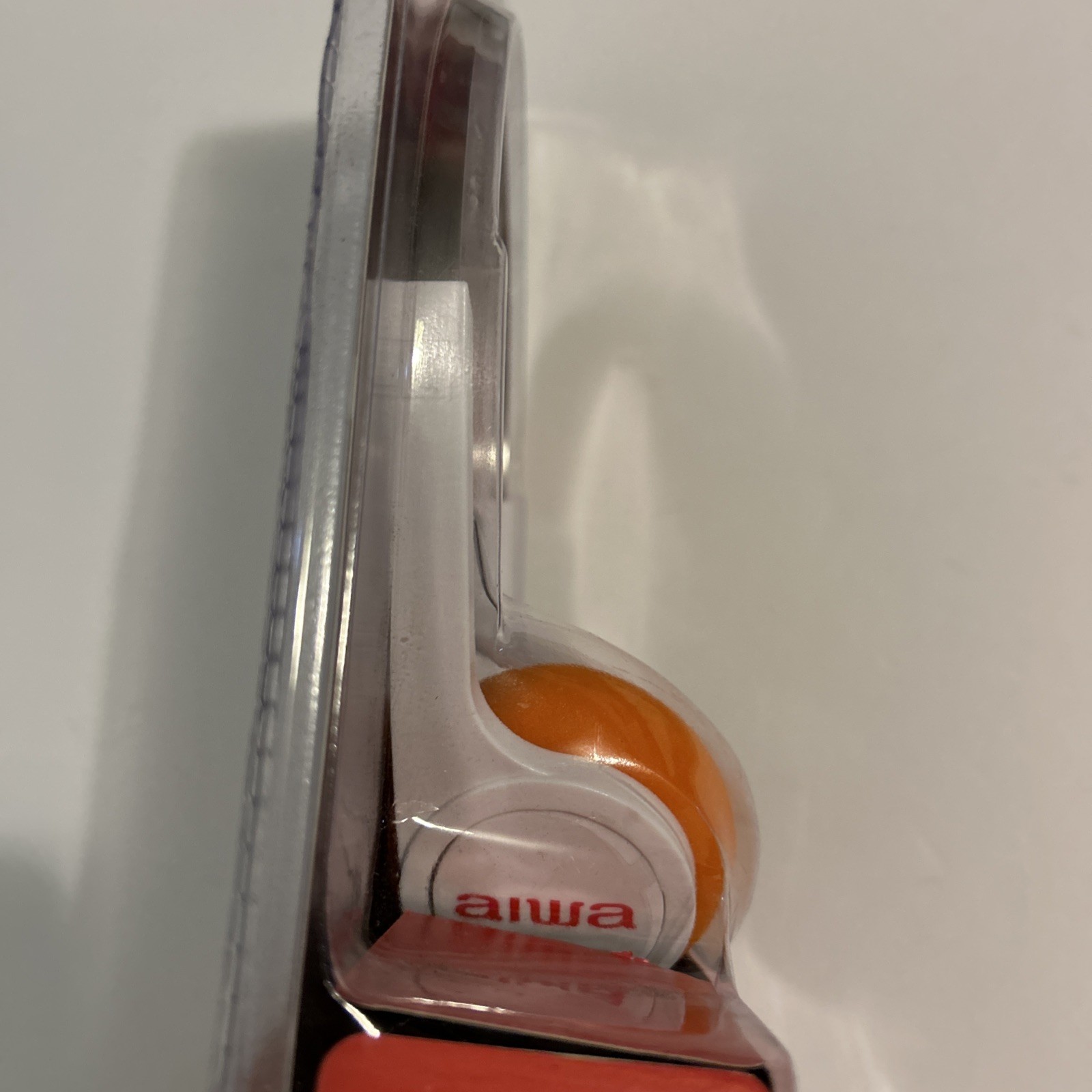 Aiwa Throwback Wireless Earphones Bluetooth Touch Control Orange White Retro 90s