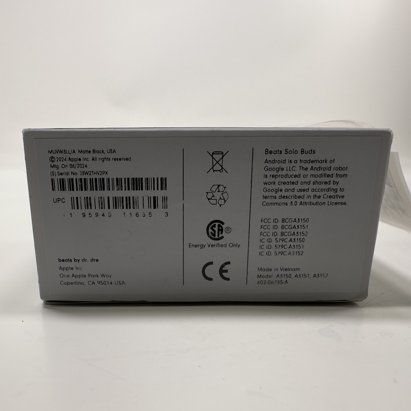 Beats Solo Buds – Matte Black (New in box)