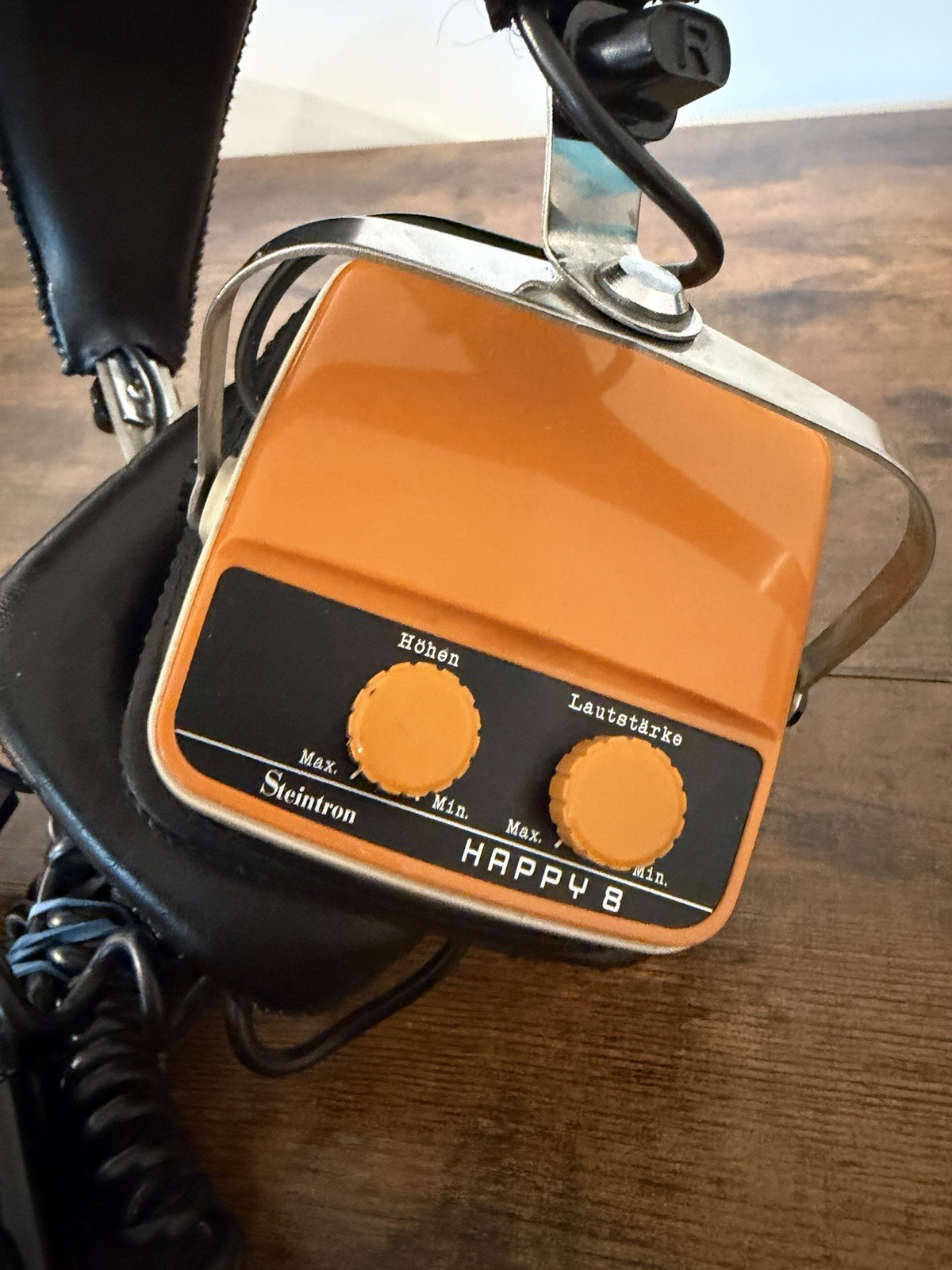 Vintage Steintron Happy 8 Stereo Headphones Orange Retro 6.35mm