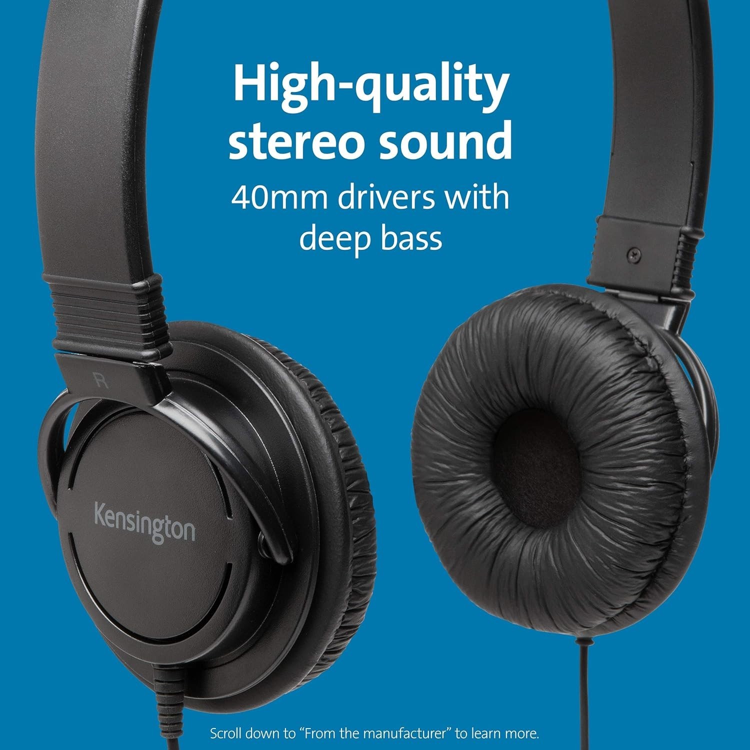 USB-A Hi-Fi Headphones, On-Ear Headset, 6ft Cord, for Kids, for Adults, for S…