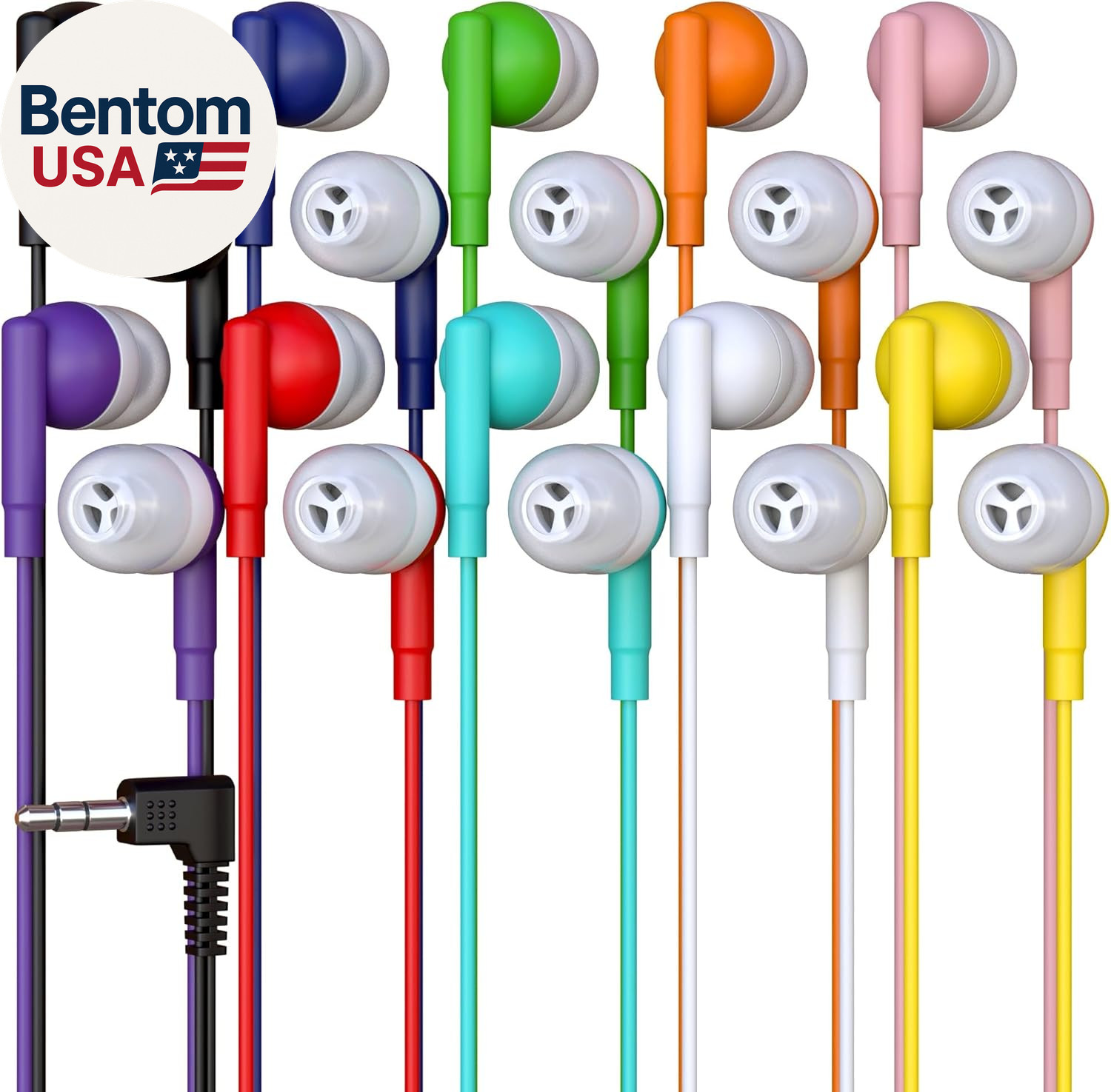 10 Pack Bulk Wired Earbuds, in Ear Headphones with 3.5Mm Jack, 4Ft Tangle Free C